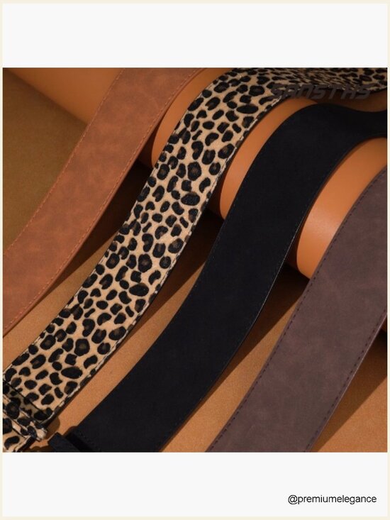Wide Suede Leather Belt Chunky Buckle Waist Belt for Women main image 4